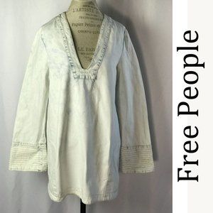 Free People Denim Cotton Tunic Size L